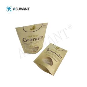 Wholesale Mylar Kraft Paper Pouch Food Packing Bag Heat Sealed Stand Up Reusable Brown Color from china suppliers