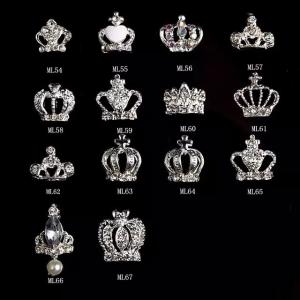 Wholesale 3D Crown Bow Tie Silver Multicolor Glitter Alloy Jewelry Nail Art Tip Decoration ML54-67 from china suppliers