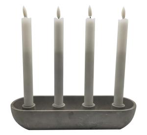 Wholesale Cement Candlestick 4 Taper LED Candle Set 2.4*2.4*20cm Cement Base 30*10*5.2cm from china suppliers
