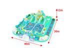 Giant Multi Color Family Inflatable Water Park With Small Floating Toys