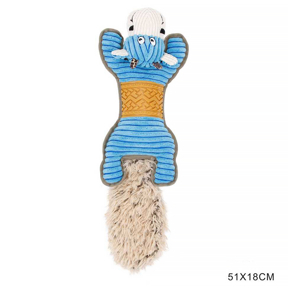 Brown Indestructible Plush Dog Toy For Aggressive Chewers Over 7-15 Years