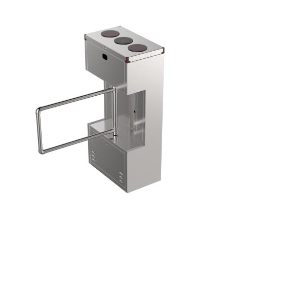 SUS304 Stainless Steel Waist-Height Swing Barrier Turnstile Office Building