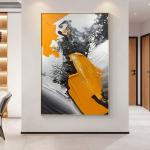 Hand Painted European Van Gogh Art Impressionist Boat Beach Palette Knife