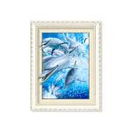 Home Decoration 3D Lenticular Printing Service 12x16 Inch Framed Dolphin Picture
