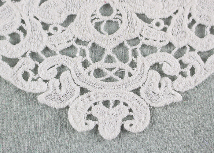 French Guipure Venice Lace Cotton Lace Neck Applique Water Soluble For Blouses