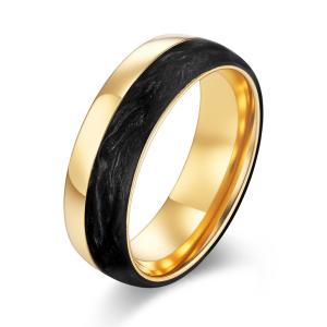 Wholesale Inlay Technology Setting Gold Powder and Rose Gold Forged Carbon Fiber Wedding Bands Mens Bands for Party Occasion 2025 from china suppliers
