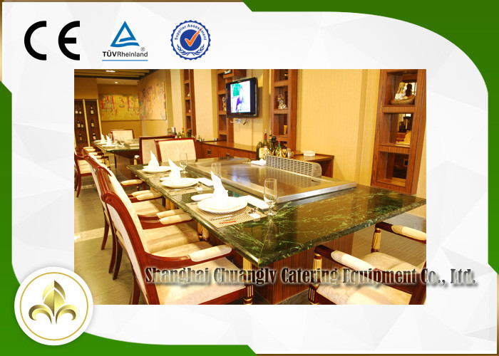 8 Seat Japanese Teppanyaki Grill Table Rice / Noodle Countertop Hibachi Grill