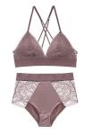 New Lace Satin Bralette Set