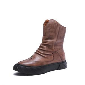Wholesale S215 Factory thick velvet autumn and winter new style cowhide boots polish color handmade ethnic retro leather women's s from china suppliers