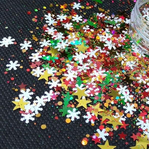OEM Christmas Glitter Heart Flower Shaped Chunky Nail Art Face Body DIY Crafts