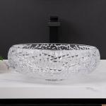 Ball Shape Round Bowl Bathroom Sink Vessel 170mm Crystal Clear Countertop