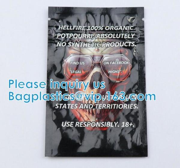 Herbal Tobacco Bag, Tea Foil Bag, mylar Zip lockk bag child resistant bag Pouch,