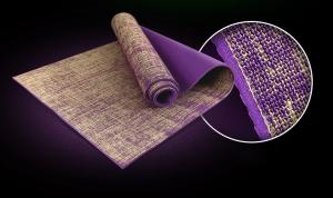 Wholesale Ningbo Virson colourful 4mm eco high density pvc jute yoga mat from china suppliers