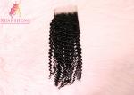 Malaysian 4x4 Lace Closure Grade 10A Virgin Human Lace Hair / Silky Deep Curly