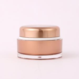 Wholesale Customize Labels 15ml 30ml 50ml 100ml 200ml Pink Rose Golden Color Double Wall Acrylic Cosmetic Jar for Sunscreen Cream from china suppliers
