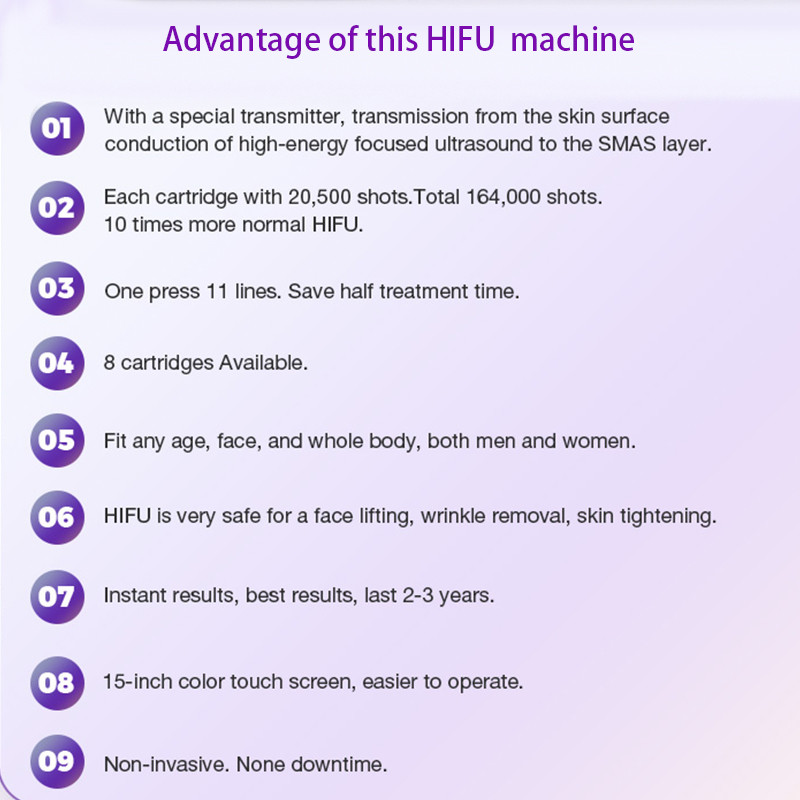 Anti Aging 9D High Intensity Focused Ultrasound Machine Skin Tightening