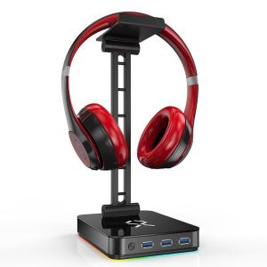 Wholesale 800g Adjustable Tablet Stand , W115mm Rgb Headphone Stand With 3 Usb Ports from china suppliers