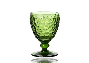 Wholesale Vintage Green Hand Pressed Wine Glasses 9oz Crystal Wine Goblets from china suppliers