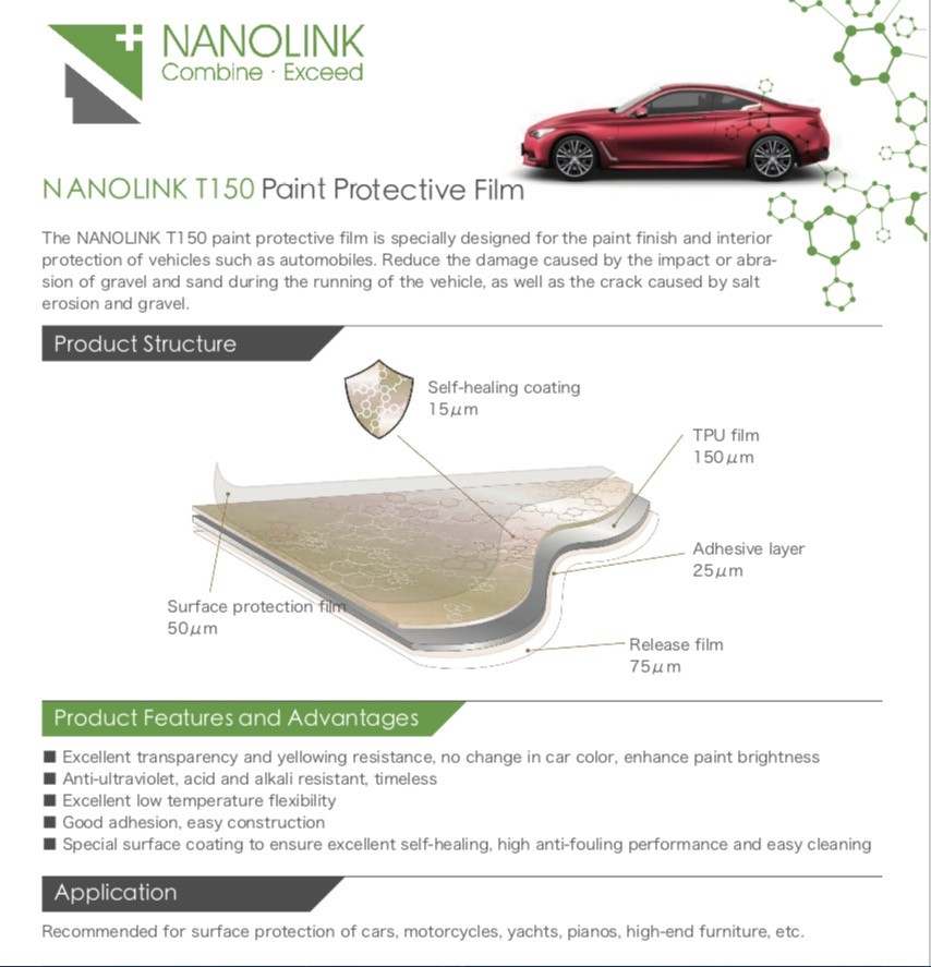 Transparent TPU Car Paint Protective Car Wrap Vinyl Film 1.52*15m