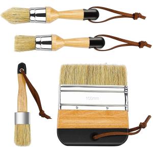 Wholesale Chalk And Wax Paint Brushes Bristle Stencil Brushes For Wood Furniture Home Decor from china suppliers