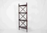 Walnut Soild Wooden Corner Shelf 4 Tiers , Multi Purpose Storage Rack Living