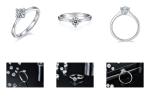 9K With Silver Mosaic Moissanite Jewelry Minimalist Lady Ring