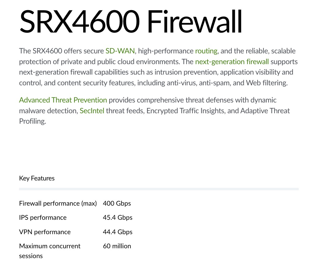 Networking Juniper SFP+ Switch Routers SRX4600-AC Services Gateway