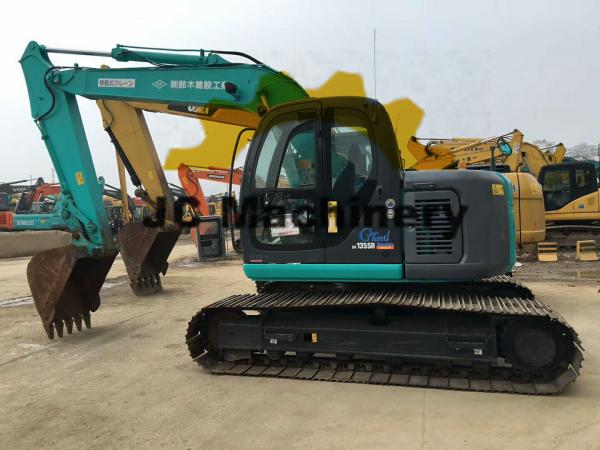 SK135SR Zero Tail Used Kobelco Excavator / Used Track Excavators With Mitsubishi