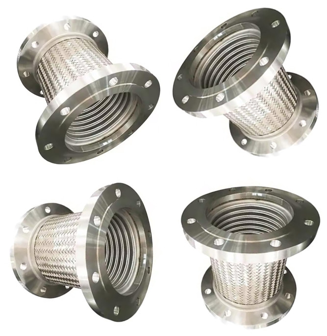 DN125 PN16 Flange Connection Stainless Steel 316 Wire Braided Flexible Flange Metal Fitting Hose