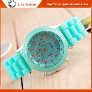 Wholesale Candy Color Rose Gold Silicone Watch Geneva Watches Jelly Watch OEM Kids Watch Unisex New from china suppliers