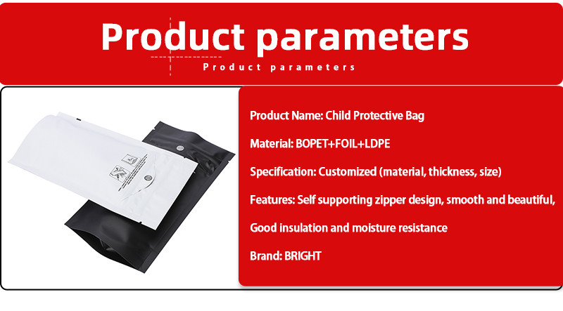 Child Resistant Mylar Bags Custom Smell Proof Child Resistant Plastic Zipper Lock Child Proof Bag