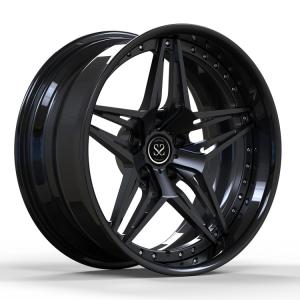 Wholesale Black Alloy Chevy Nova 2 PC Forged Wheels Staggered 18inch 19inch 18x8 19x9 from china suppliers