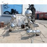 Stainless Steel Giant Ants Sculpture Mirror Metal Animal Cartoon Design Modern