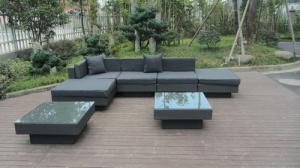 Wholesale Modern Black Outdoor Rattan Sofa Set For Bar / Cafe / Balcony from china suppliers