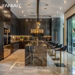Villa Melamine Grey Luxury Large Solid Wood modern Kitchen Cupboard Pantry