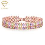 Colorful Brass 7.3 Inches Diamond Women's Bracelets AAA Stone