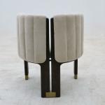 Nordic Single Seat Sofa Chair Black Leather Velvet Three Legs UK-AC026