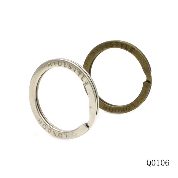 24mm Metal Key Chain Rings Classic Custom Split Rings With Engraved Text Promotion Gifts