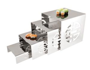 Wholesale Engraving Stainless steel buffet display stand SHKT-7024,metal buffet from china suppliers