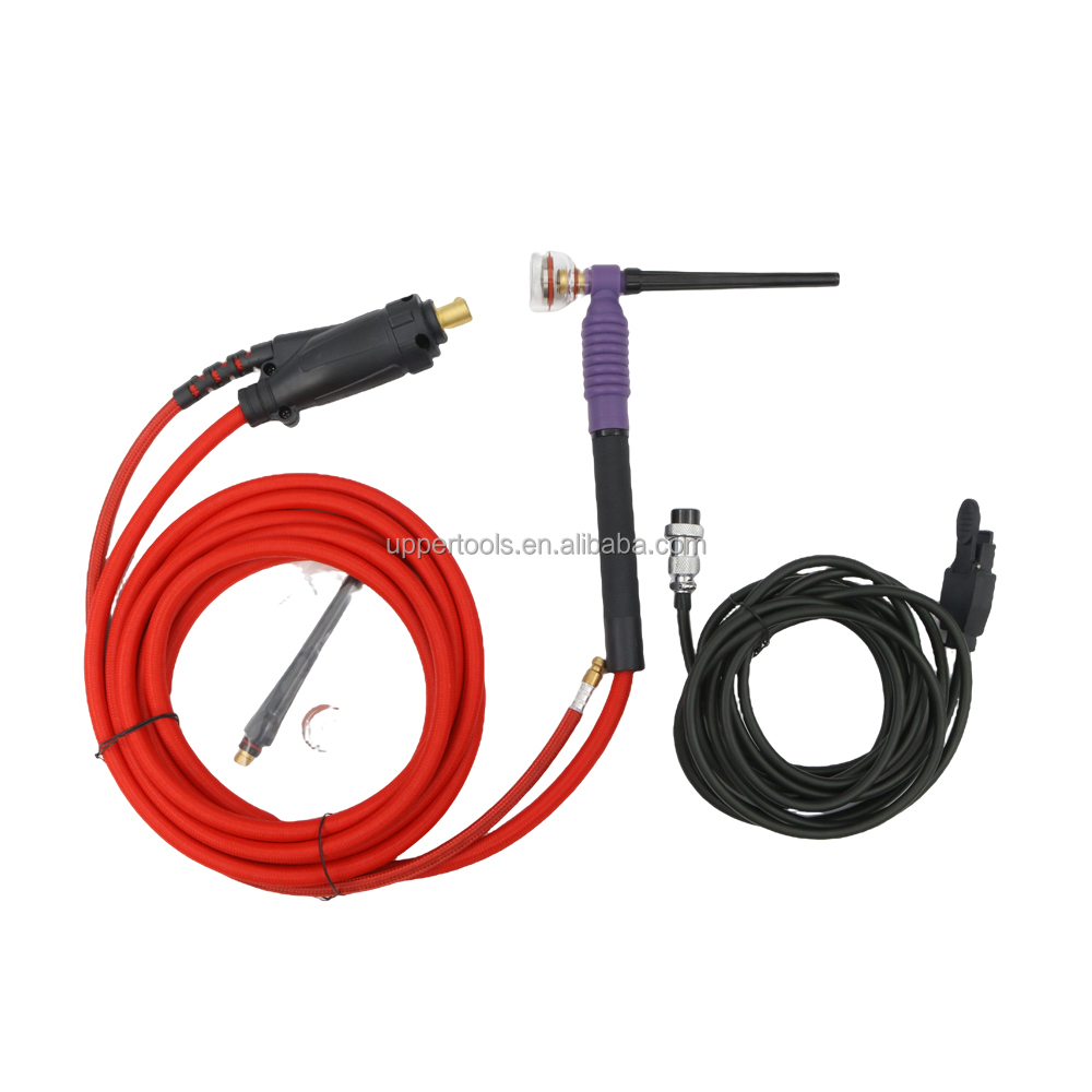 Customized Support ODM WT125 TIG Welding Torch with Red Cable Glass Cup and Gas Lens