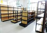 630/900mm Length Wood And Metal Shelves Beech Wood Grain Colour Wire Mesh
