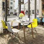 Modern style wood leg stackable plastic chair