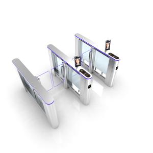 China RGB Light Face Recognition Turnstile Cylindrical Swing Gate Turnstile With RFID Card Reader on sale