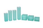 Clear Green Square Cream Lotion Bottles With Internal Press Pump 30/50/80g Heavy