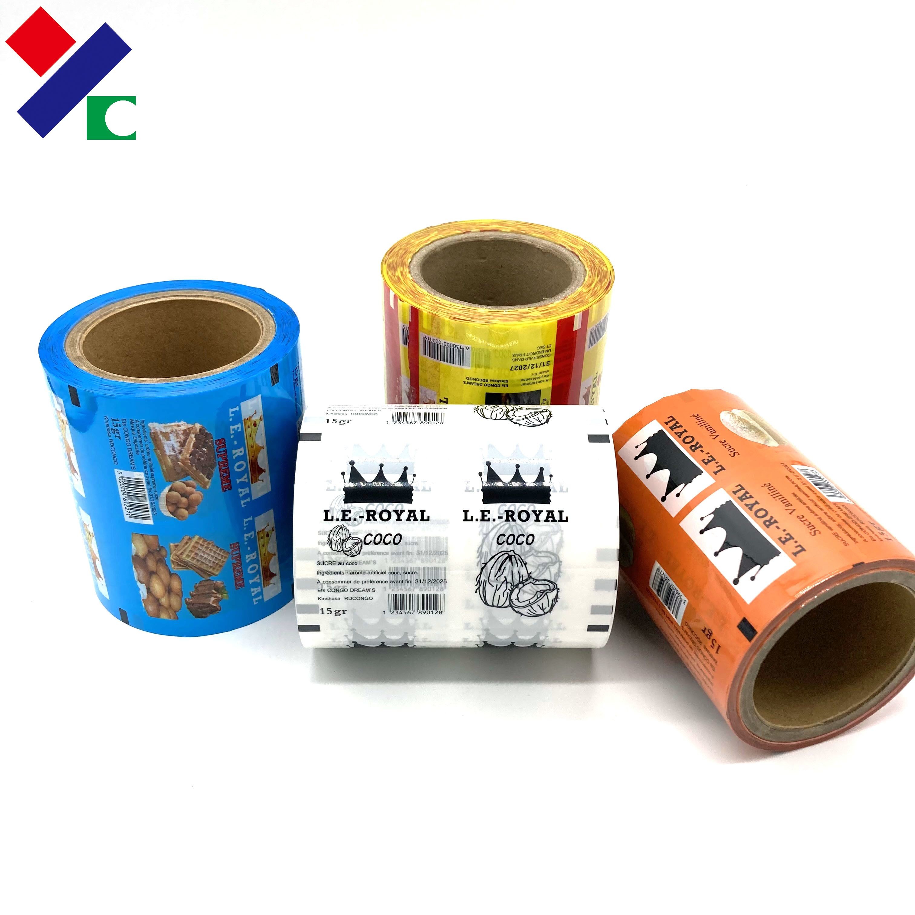 Laminated PE Coated Food Packaging Film Roll For Sugar Salt Sachet Wrapping