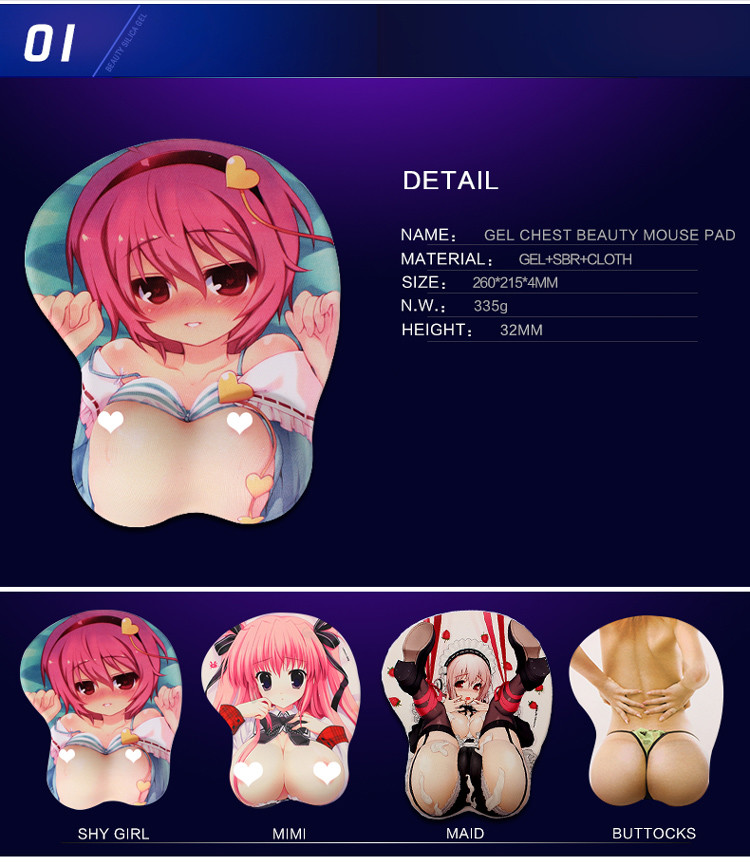 Optimal Size 3d Anime Mouse Pad Silicone Gel Wrist Rest Support Mousepad
