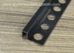 Brushed Stainless Steel Tile Trim Edging Black Square Shape 10mm For Corner
