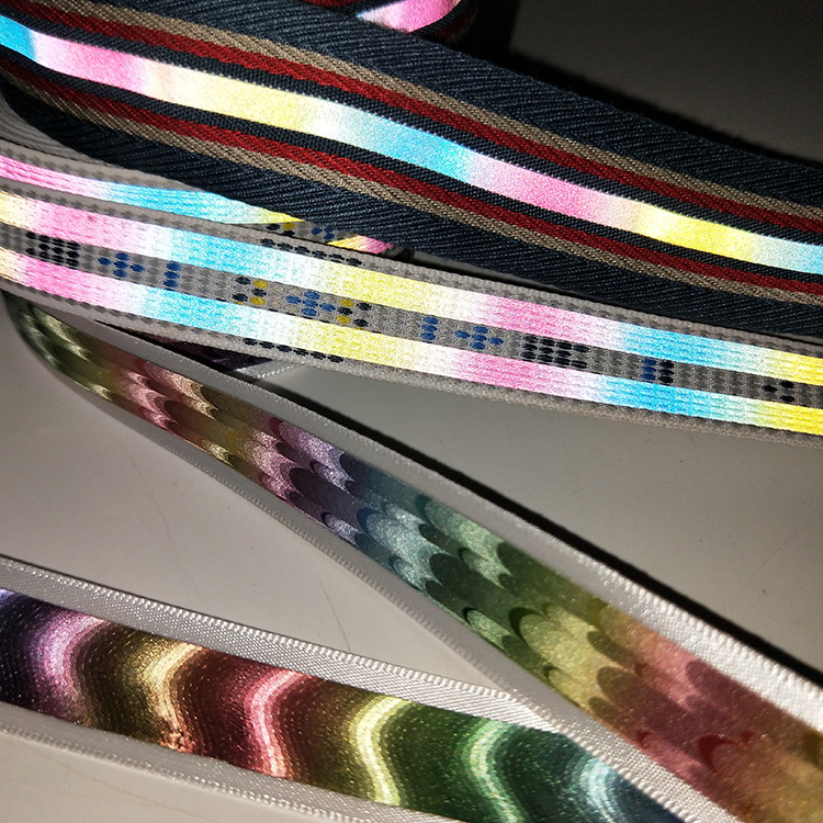 5cm Rainbow Reflective Shoelace Polyester Woven Running Webbing Ribbon Bands For Arm Ankles Garment Trim