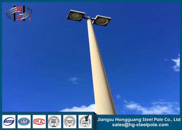 American Standard Q235 Conical Tubular Flood Light Poles Hot Dip Galvanized with