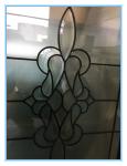 Decorative textured glass panels for wood doors